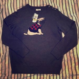 Pug “ugly sweater” size M. Grey